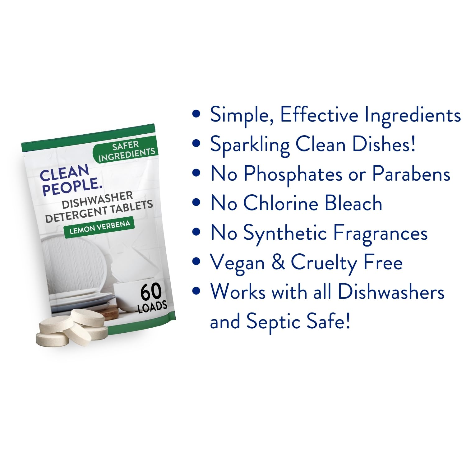 Clean People Dishwasher Detergent Tablets - Enzyme-Powered

