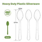 Clawsoff Clear Plastic Spoons Disposable Cutlery BPA-Free

