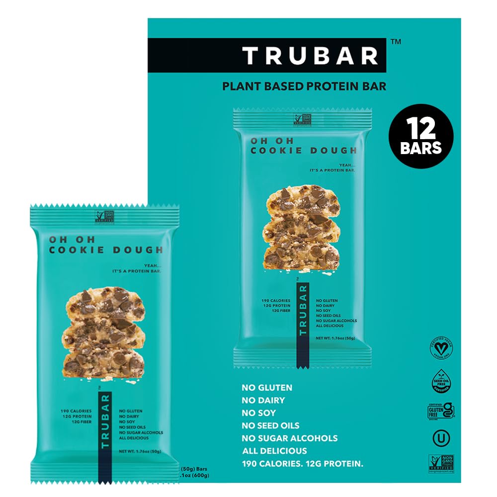 TRUBAR Vegan Protein Bar - Plant Based, Gluten Free