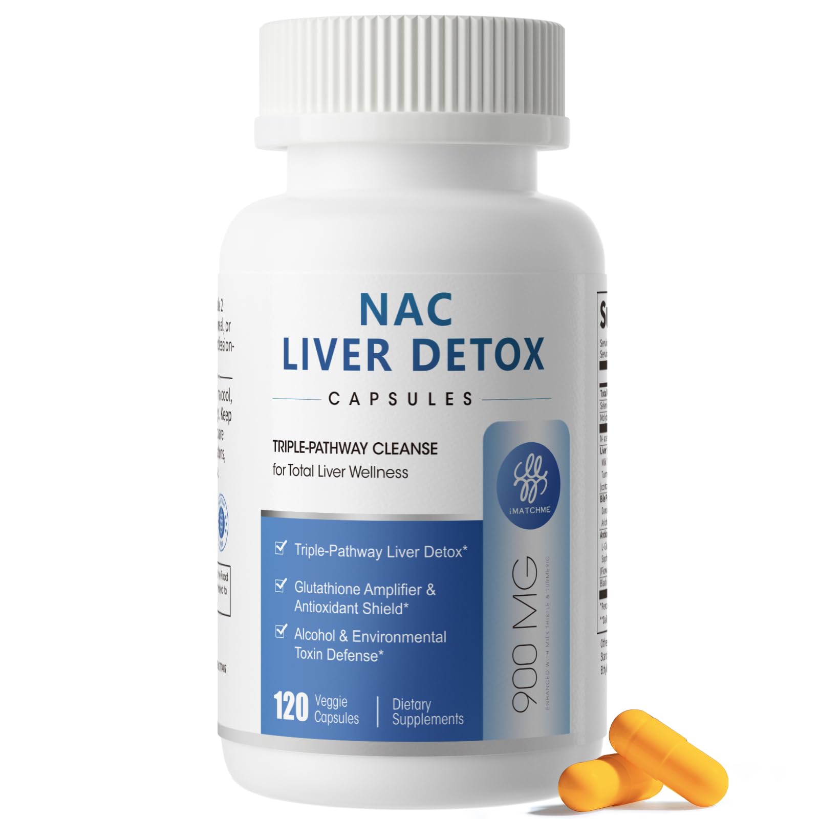NAC Supplement 900 mg for Liver Detox with Milk Thistle – iMATCHME