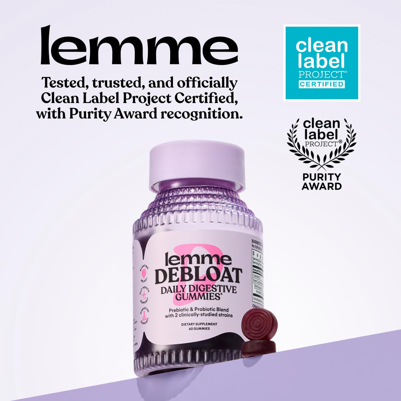 Lemme Debloat Probiotic Gummies with Prebiotic


