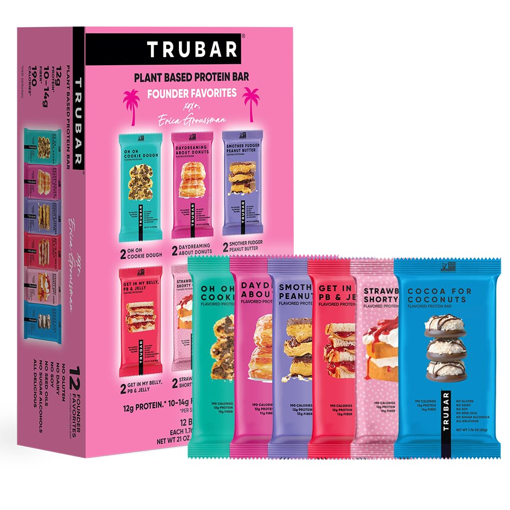 TRUBAR Vegan Protein Bars Plant-Based Gluten Free

