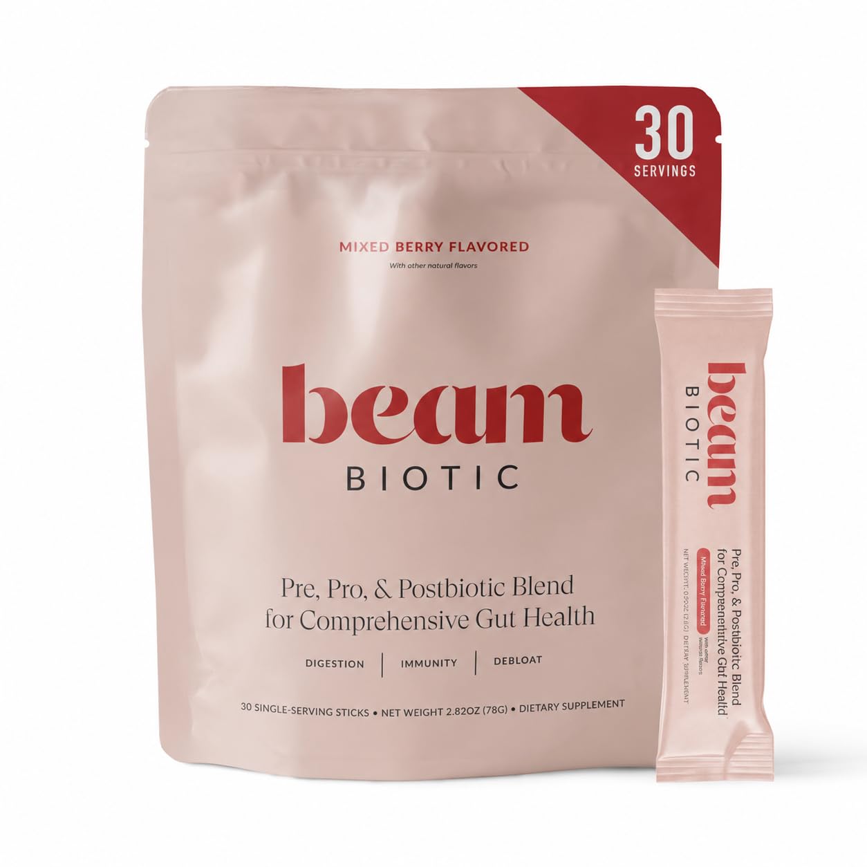 BEAM Biotic Probiotics – Gut Health Powder with Pre, Pro & Post