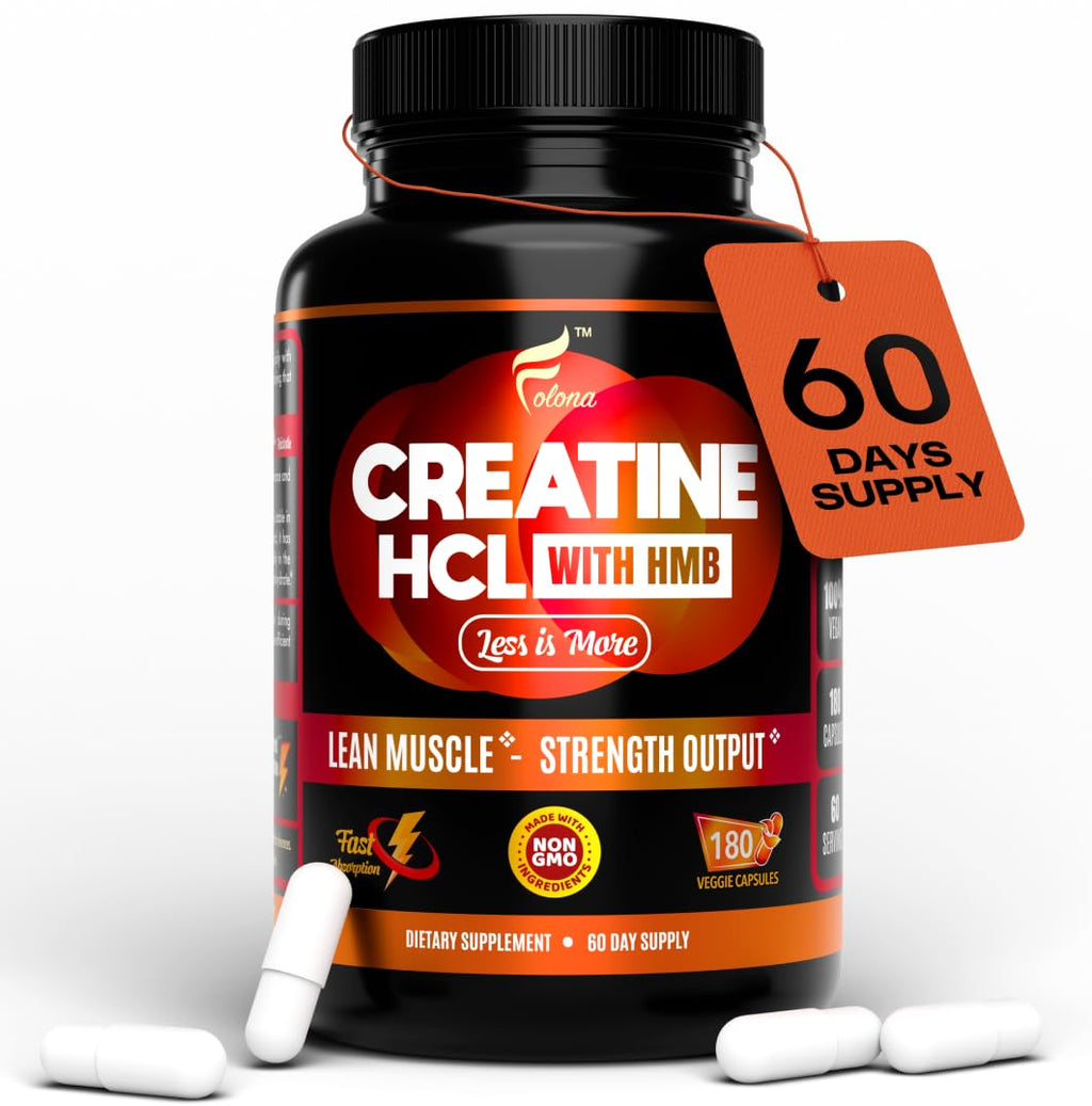 Folona Creatine HCl with HMB Capsules for Muscle & Endurance

