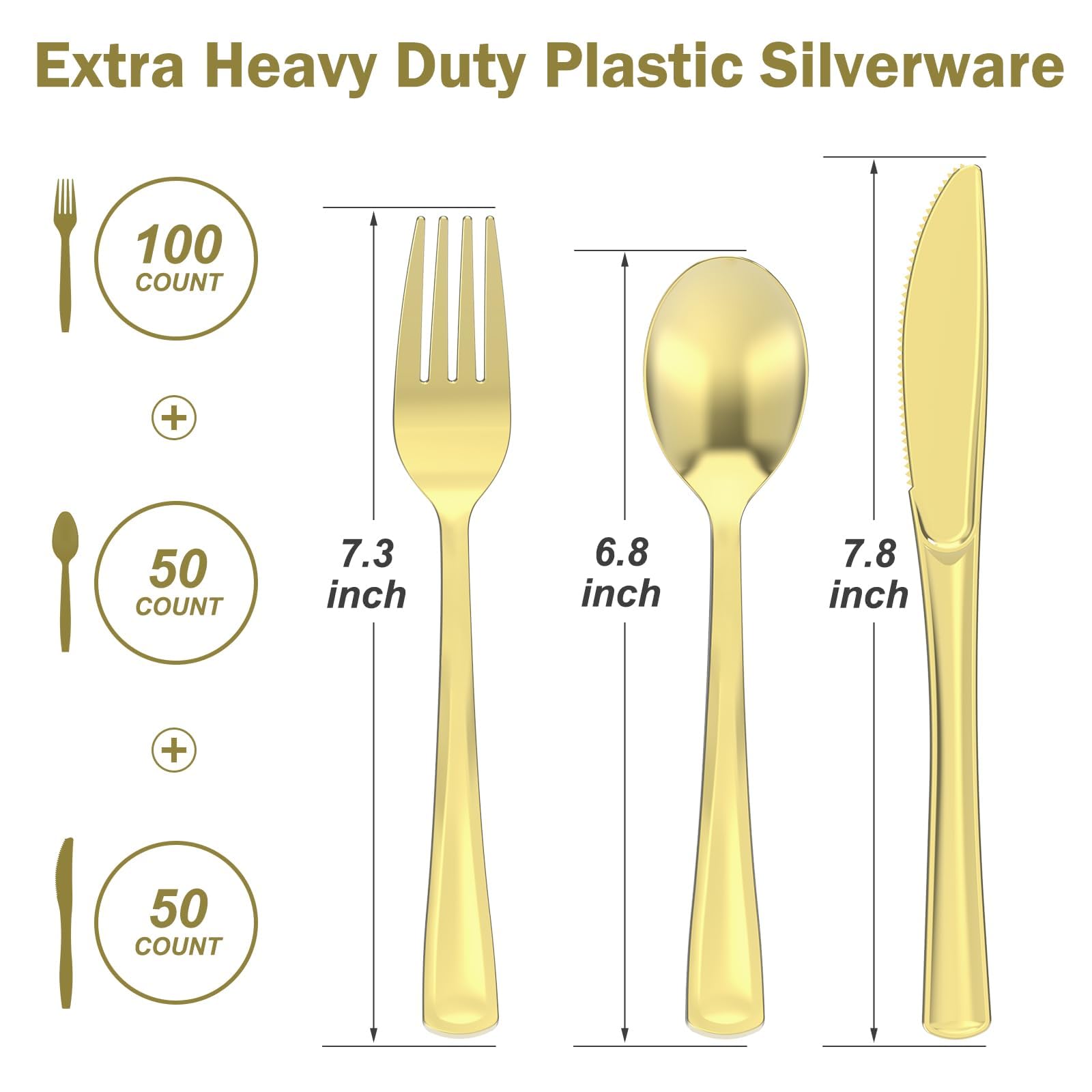 Dealusy Heavy Duty Disposable Plastic Utensils Set

