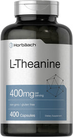 Horbäach L-Theanine 400 mg Supplement | Non-GMO Gluten Free

