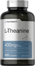 Horbäach L-Theanine 400 mg Supplement High Potency Non-GMO Gluten Free