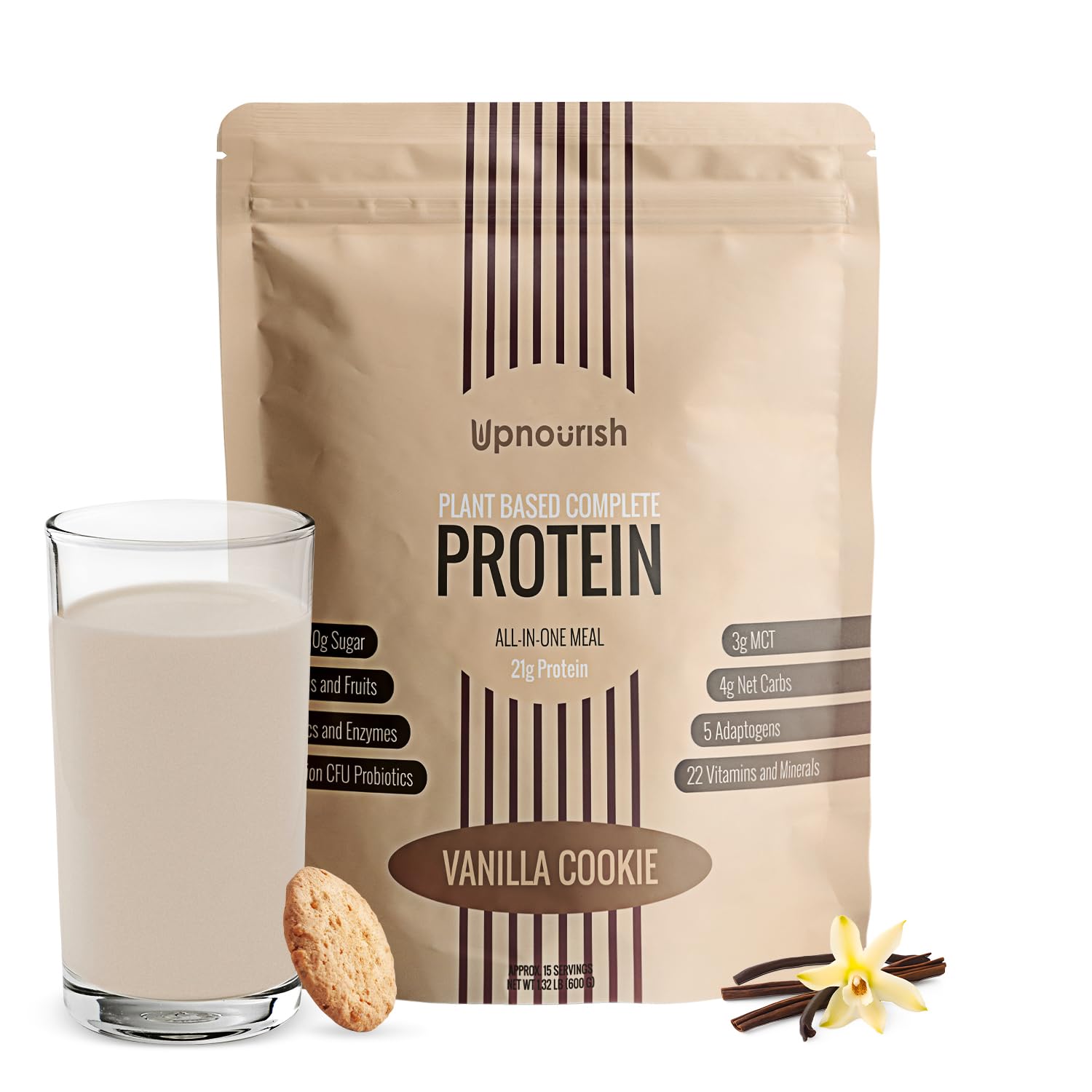 UpNourish Plant-Based Protein Powder with Probiotics