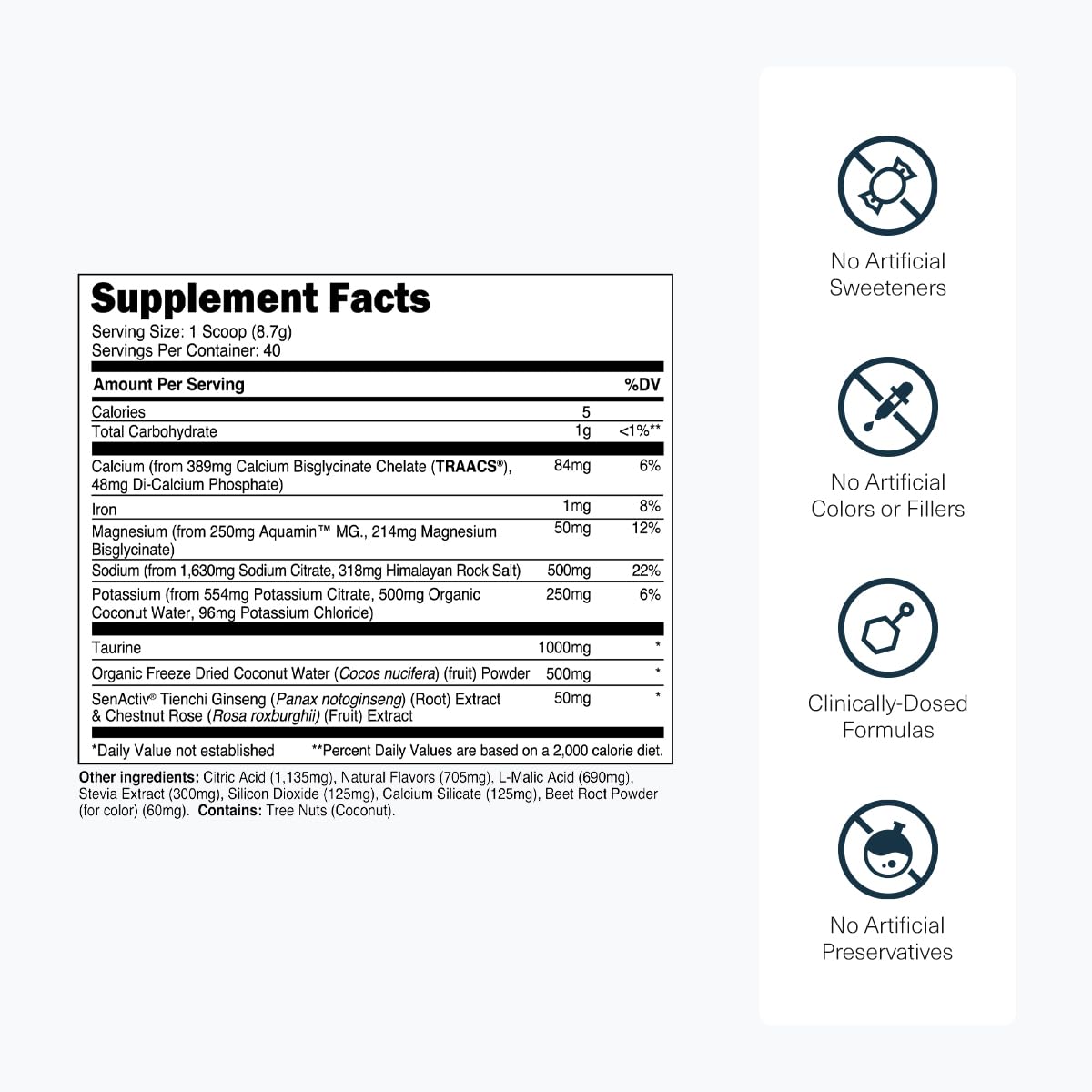 Hydrate Sugar Free Electrolyte Powder | Transparent Labs

