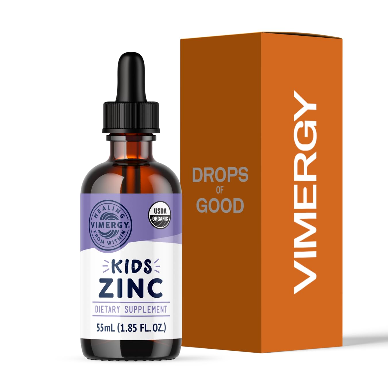 VIMERGY Liquid Zinc Supplement for Immune Support – 7.5 mg per serving, USDA Organic, Vegan