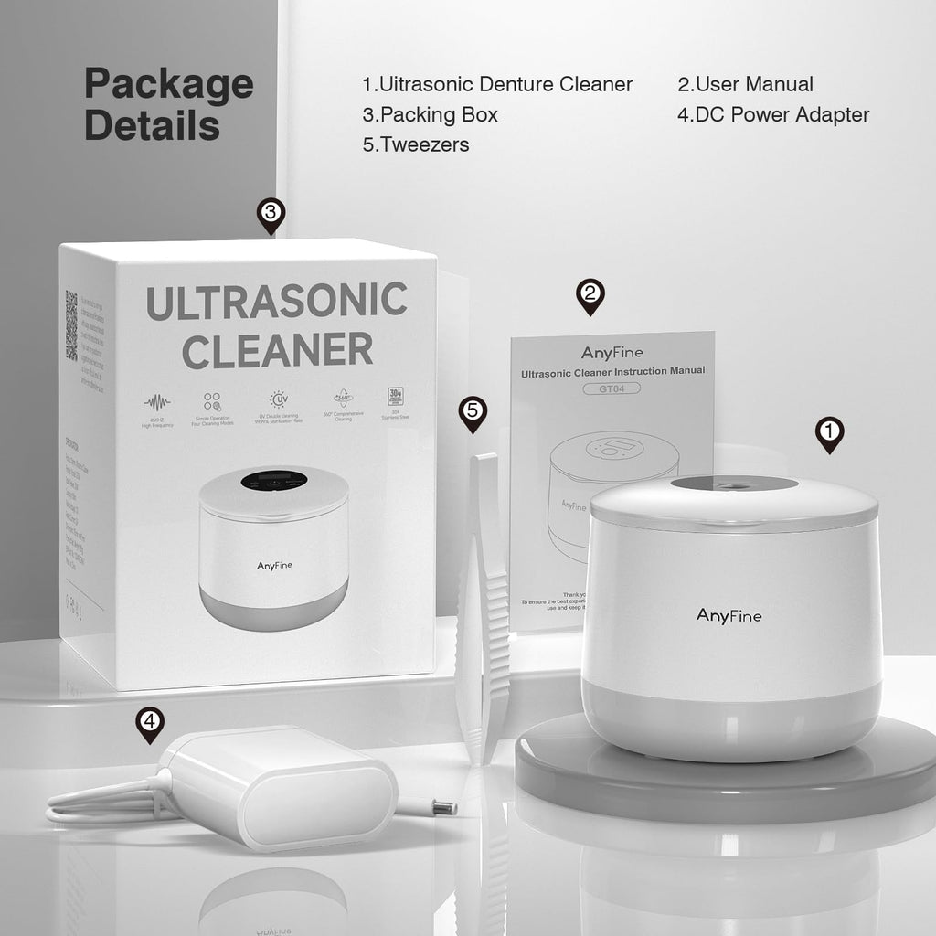 Ultrasonic Dentures Cleaner for Retainers and Jewelry

