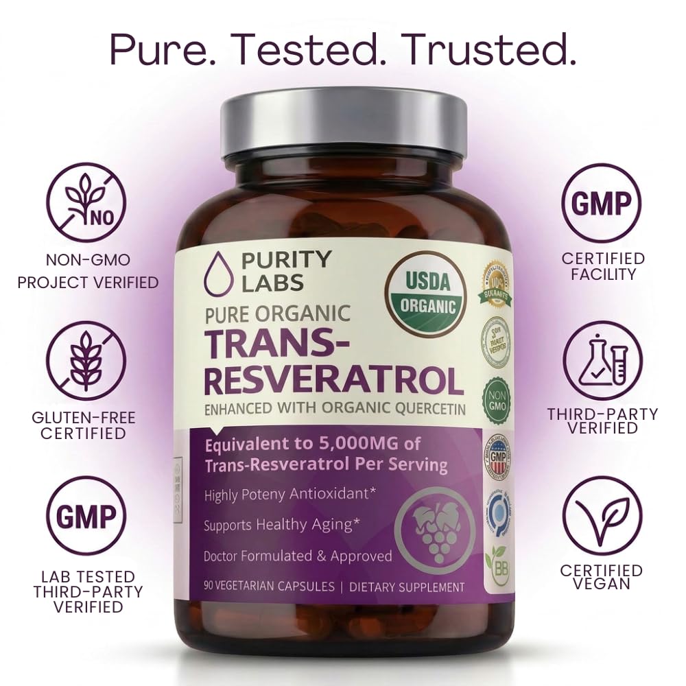 Purity Labs Trans-Resveratrol Supplement - Wellness Support

