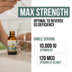 MenaQ7 Organic D3 K2 Vitamin Sublingual Drops 10000 IU

