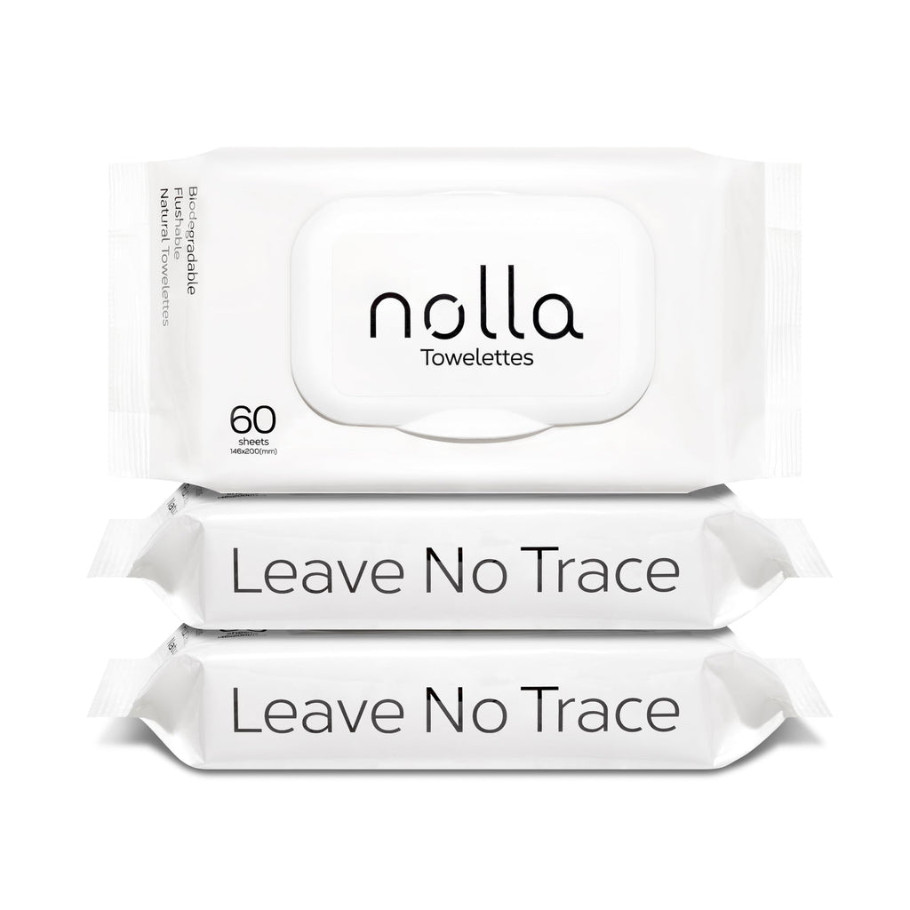 Nolla Flushable Wipes | Plant-Based Biodegradable Wet Wipes

