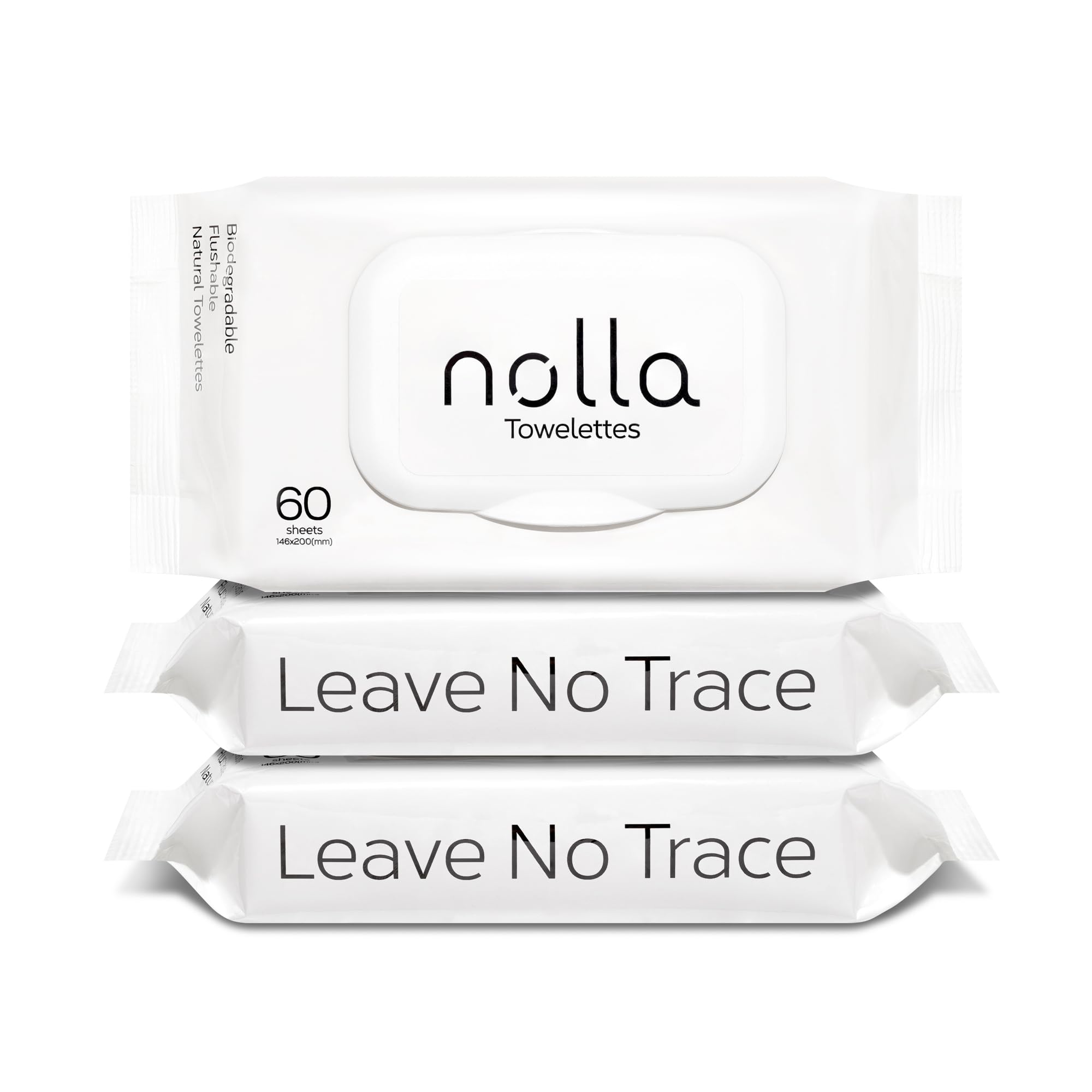 Nolla Flushable Wipes | Plant-Based Biodegradable Wet Wipes

