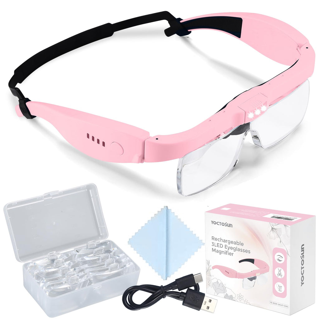 YOCTOSUN Magnifying Glasses with Light Headband Magnifier

