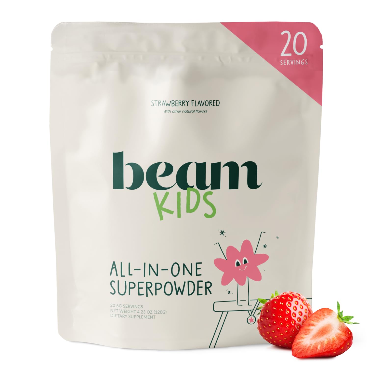BEAM Kids Multivitamin Powder with Greens, Probiotic & Prebiotic