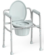 HOMLAND 3-in-1 Bedside Commode with Dual-Crossbar


