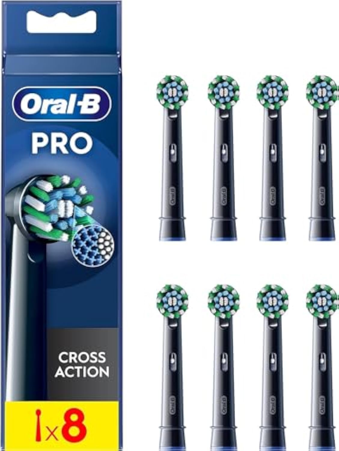 Oral-B Pro Cross Action Toothbrush Head with X-Shape Bristles for Deep Plaque Removal