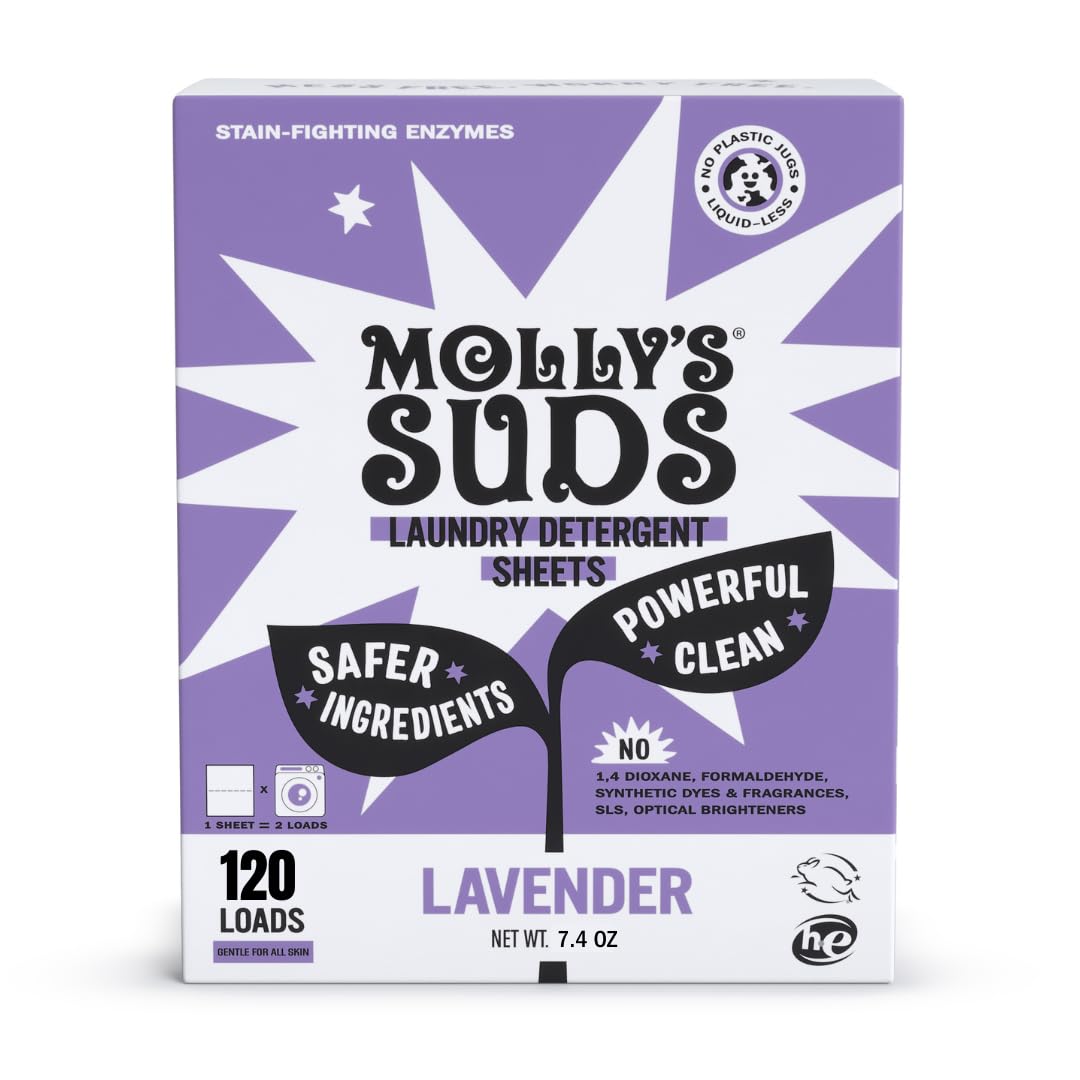 Molly’s Suds Laundry Detergent Sheets – Gentle, Bio-Based Enzymes, Plastic-Free