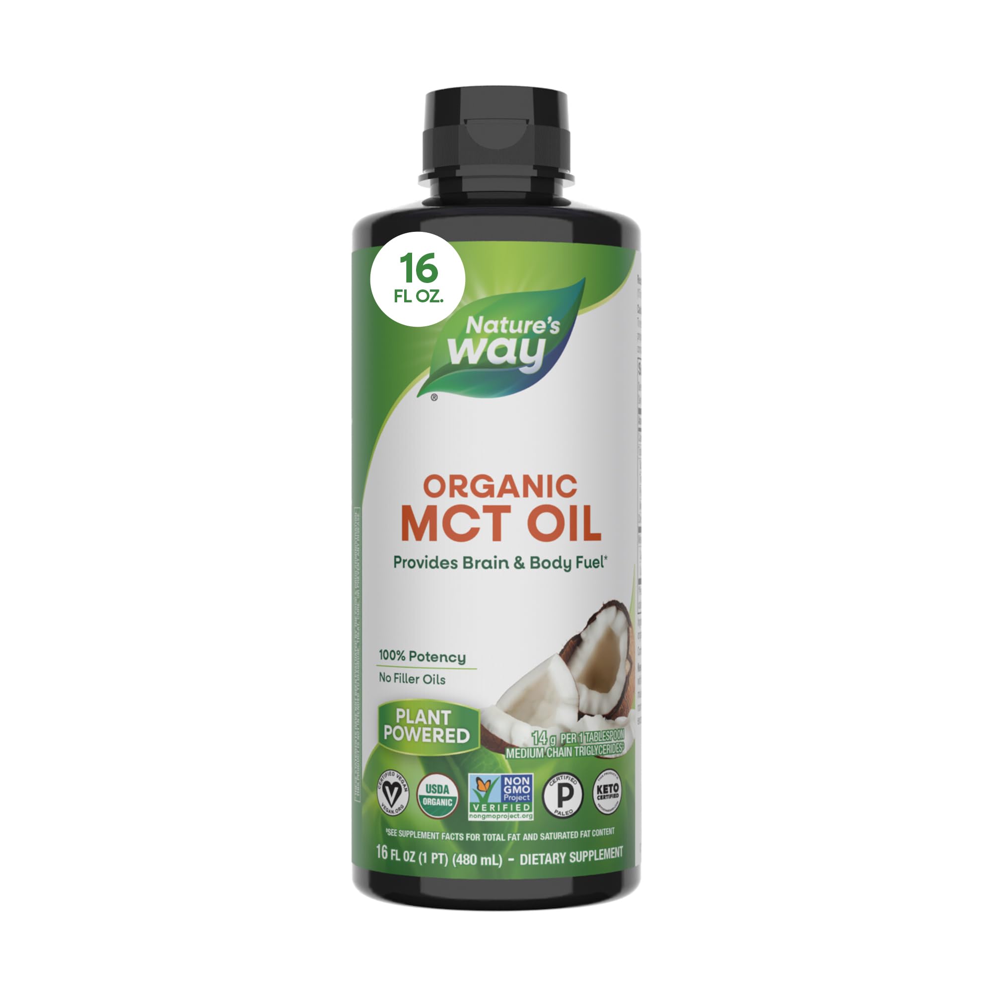 Nature's Way Organic MCT Oil – Coconut MCT Oil with C8 & C10