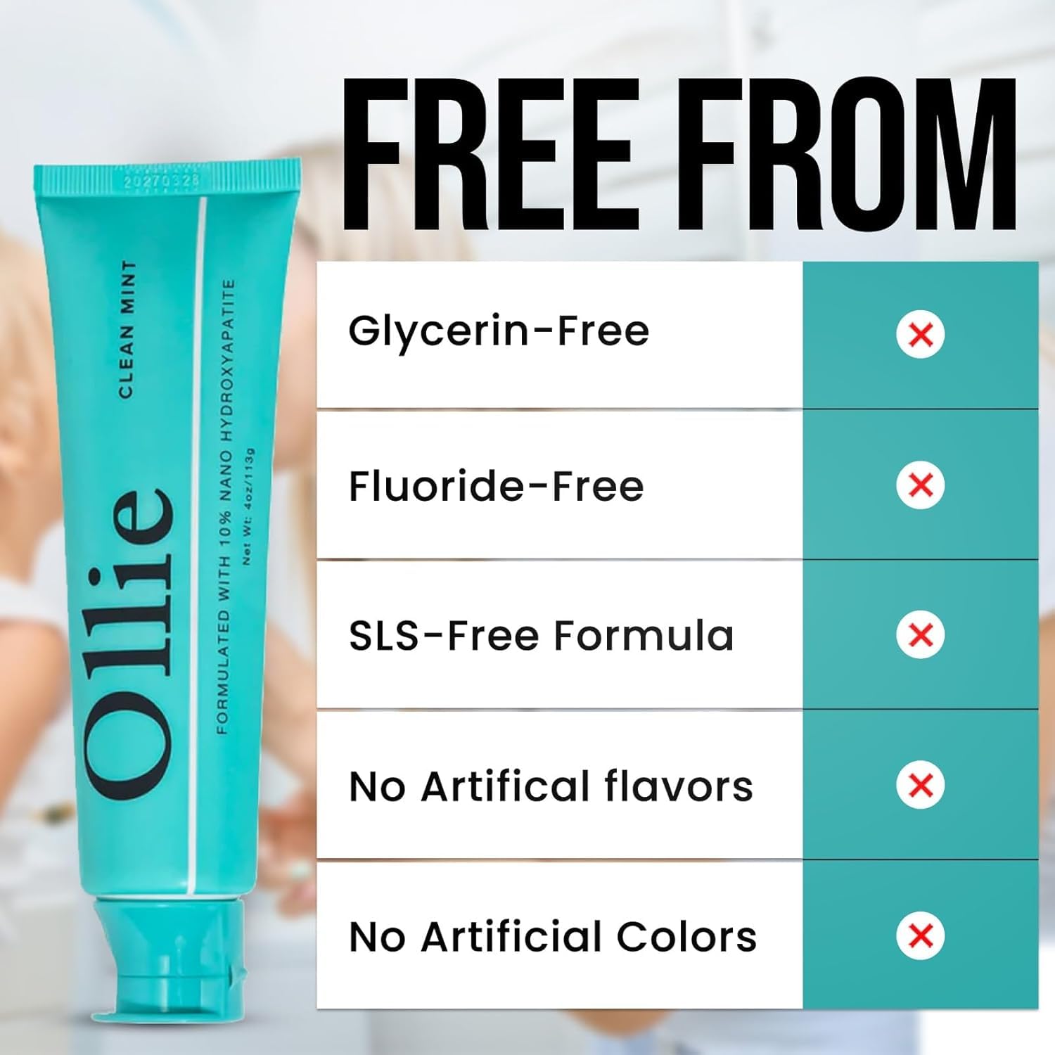 Ollie Nano Hydroxyapatite Toothpaste | Fluoride-Free Enamel

