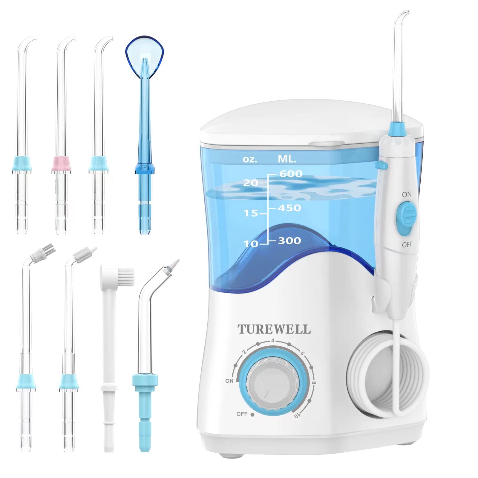 TUREWELL Water Dental Flosser, 8 Jet Tips