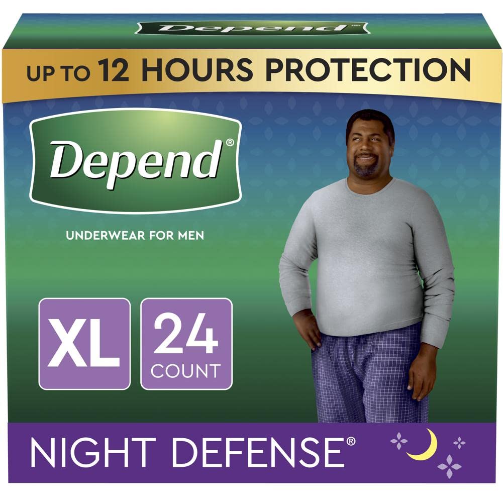 Depend Night Defense Incontinence Underwear for Men - Overnight Disposable
