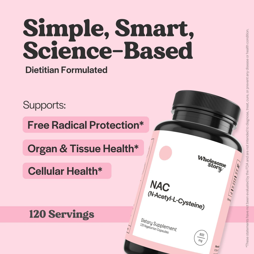 NAC 600 mg by Wholesome Story | Liver, Lung & Fertility

