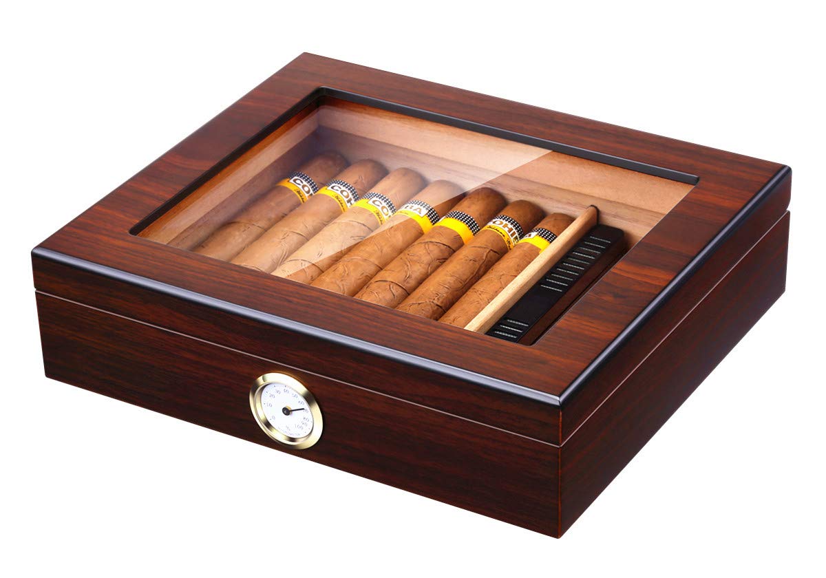 Bald Eagle Cigar Humidor with Glass Top | Desktop Humidor Box

