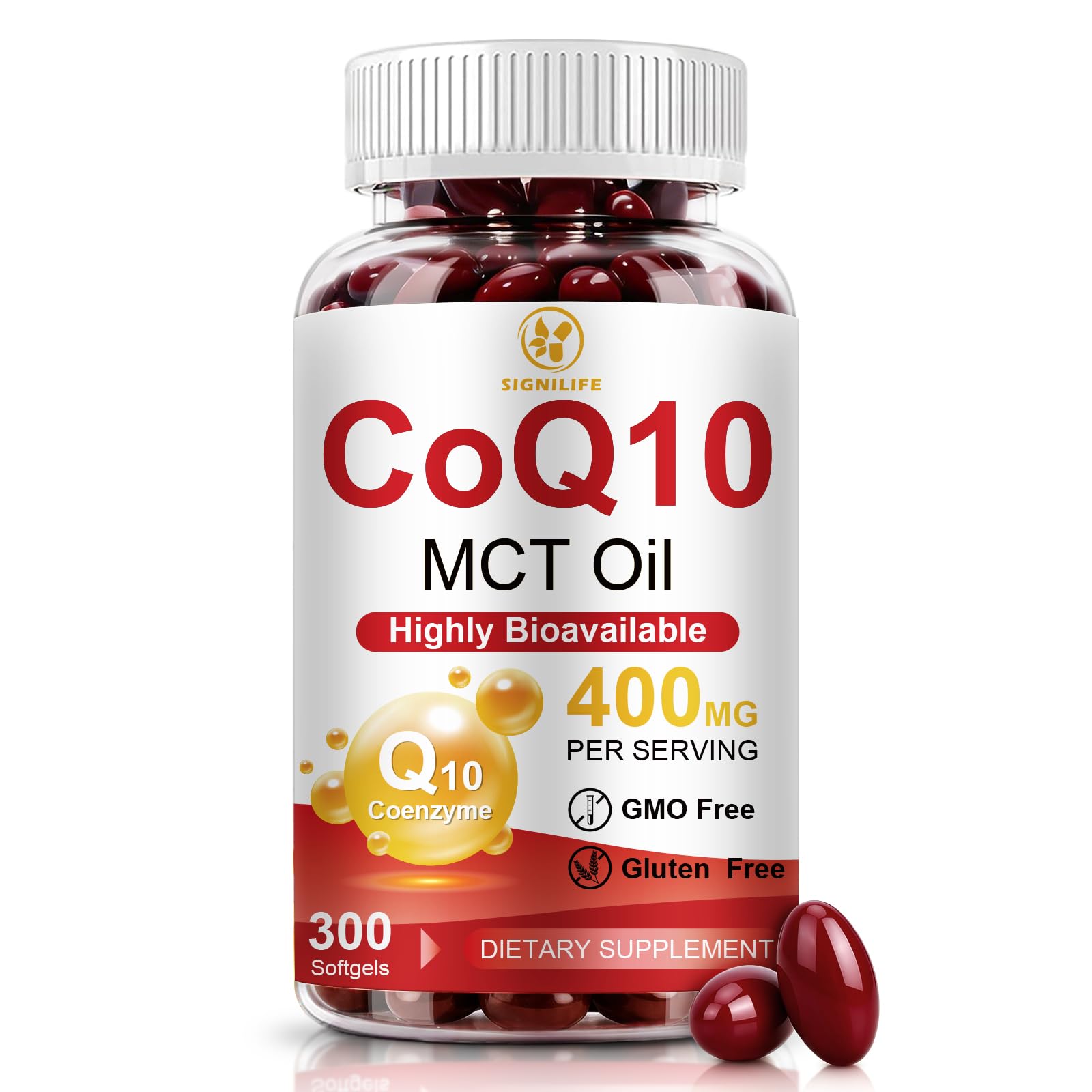 CoQ10 400mg Softgels with MCT Oil for Heart Support

