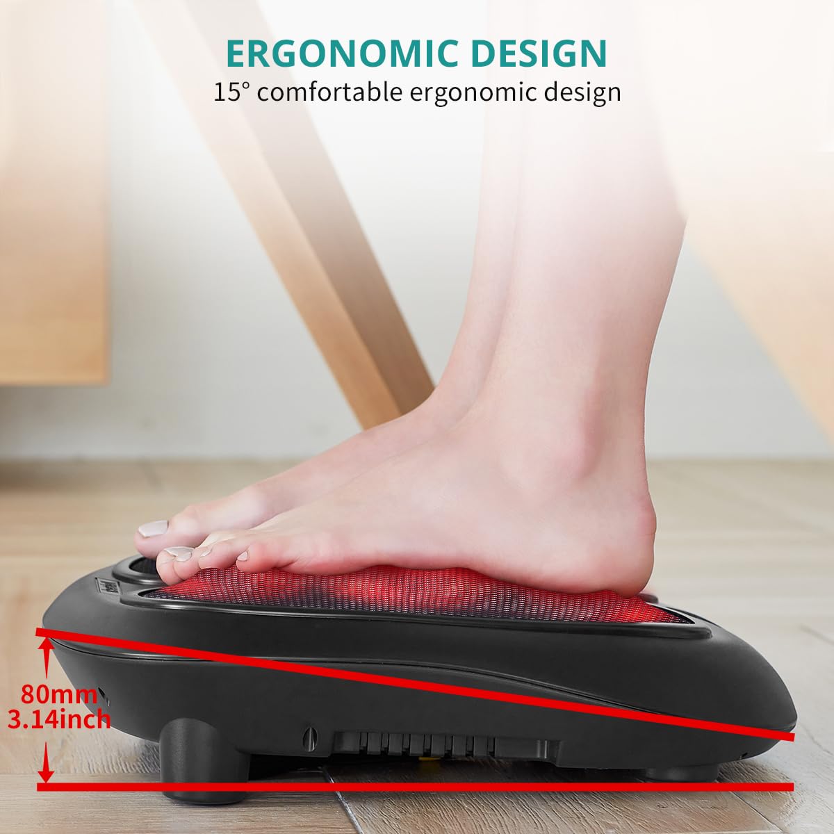 Nekteck Foot Massager with Heat – Shiatsu Kneading

