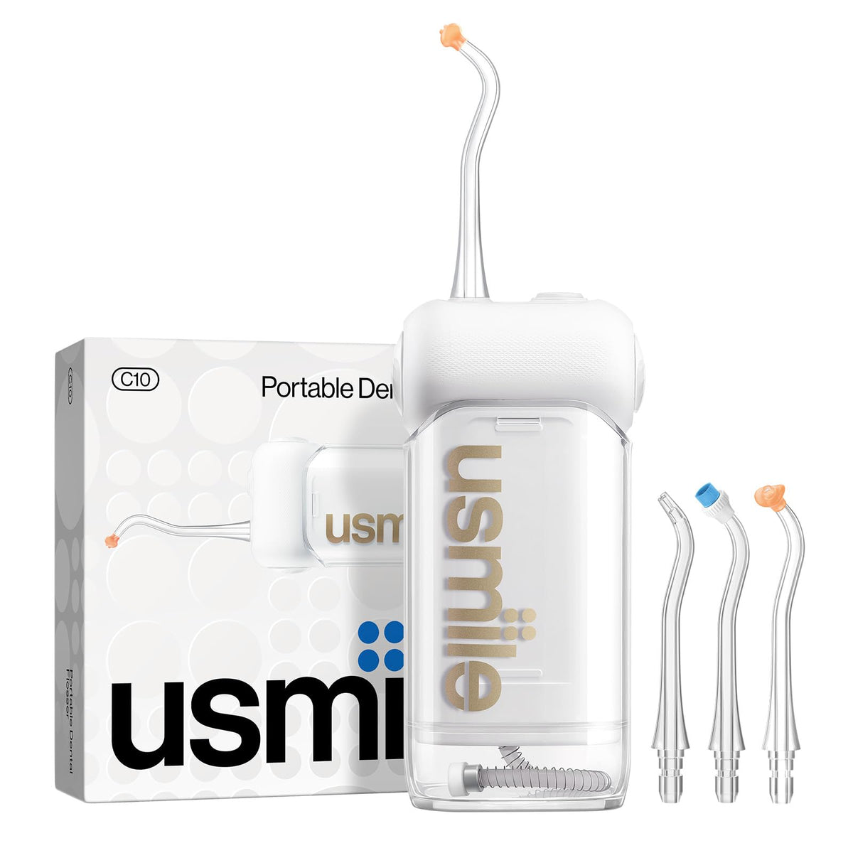 usmile C10 Portable Water Flosser for Travel - 95-Day Battery, 4 Modes, 180ml Tank