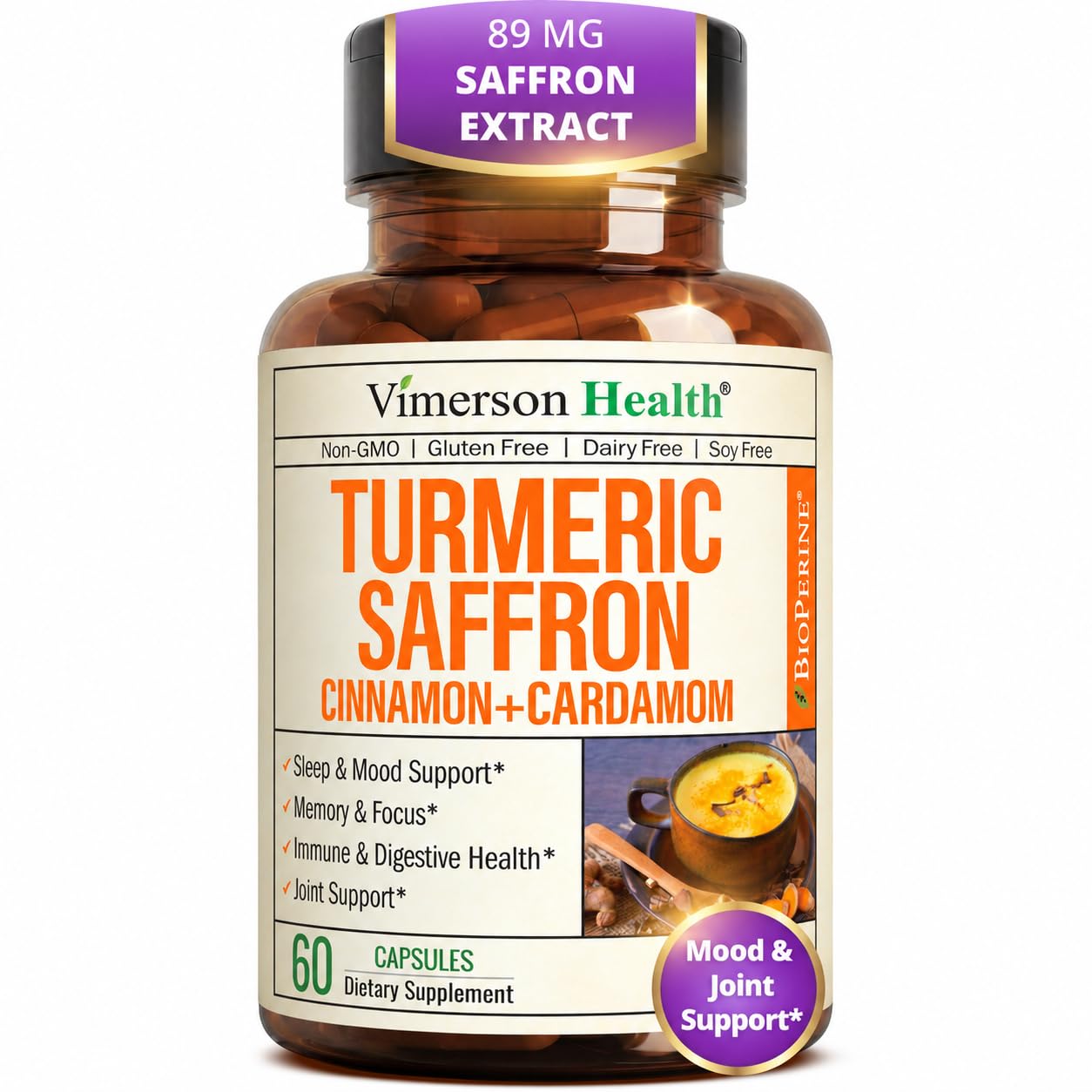 Saffron Turmeric Mood and Joint Support Supplement

