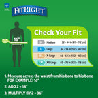 FitRight Adult Diapers with Tabs Extra+Heavy Absorbency

