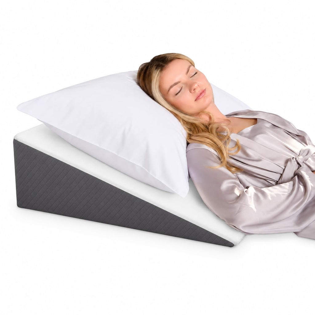 Kolbs Bed Wedge Pillow Memory Foam Top Layer Jacquard Cover

