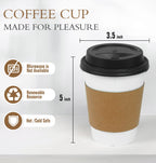 Ginkgo Disposable Coffee Cups with Lids and Sleeves

