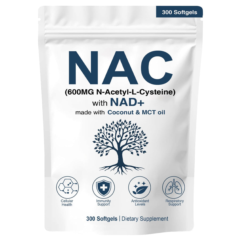 NAC 600mg Supplement Capsules with NAD+ for Lung Health


