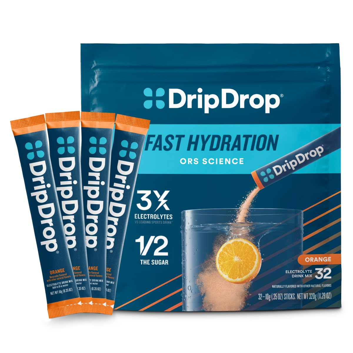DripDrop Hydration Packets - Electrolyte Powder Drink Mix