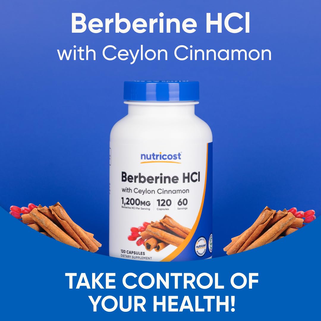 Nutricost Berberine HCl with Ceylon Cinnamon Supplement

