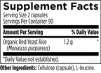 Designs for Health Red Yeast Rice Supplement|Organic Non-GMO

