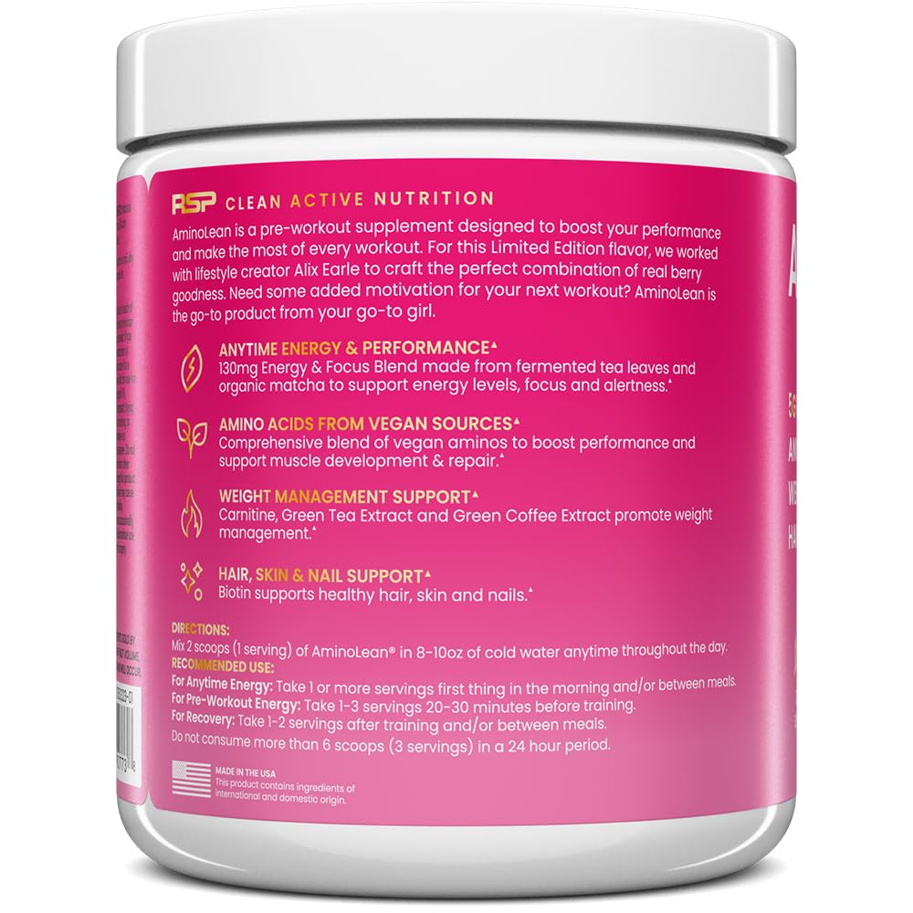 AminoLean Pre Workout by RSP Nutrition | Clean Energy

