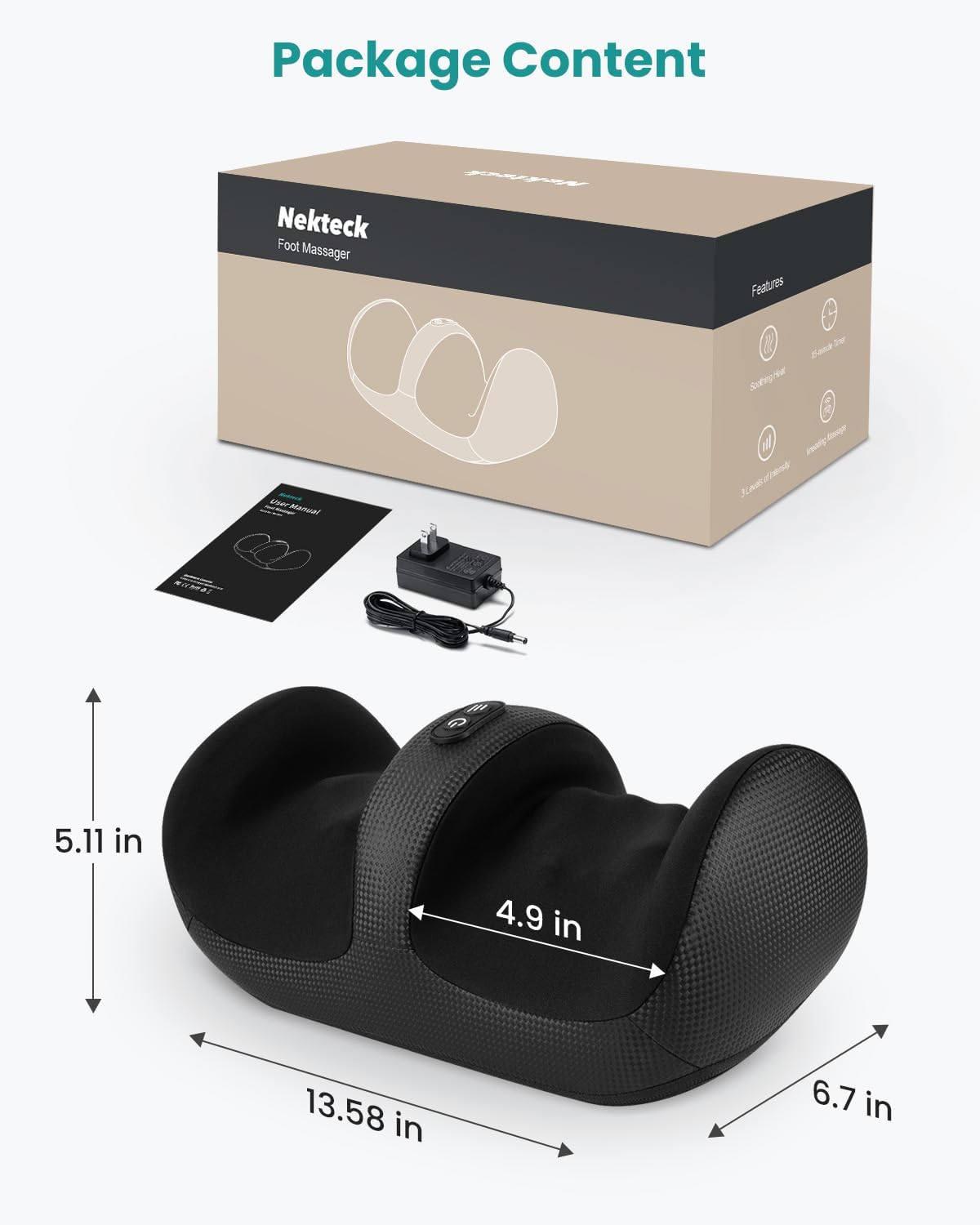 Nekteck Foot Massager with Heat Shiatsu Roller

