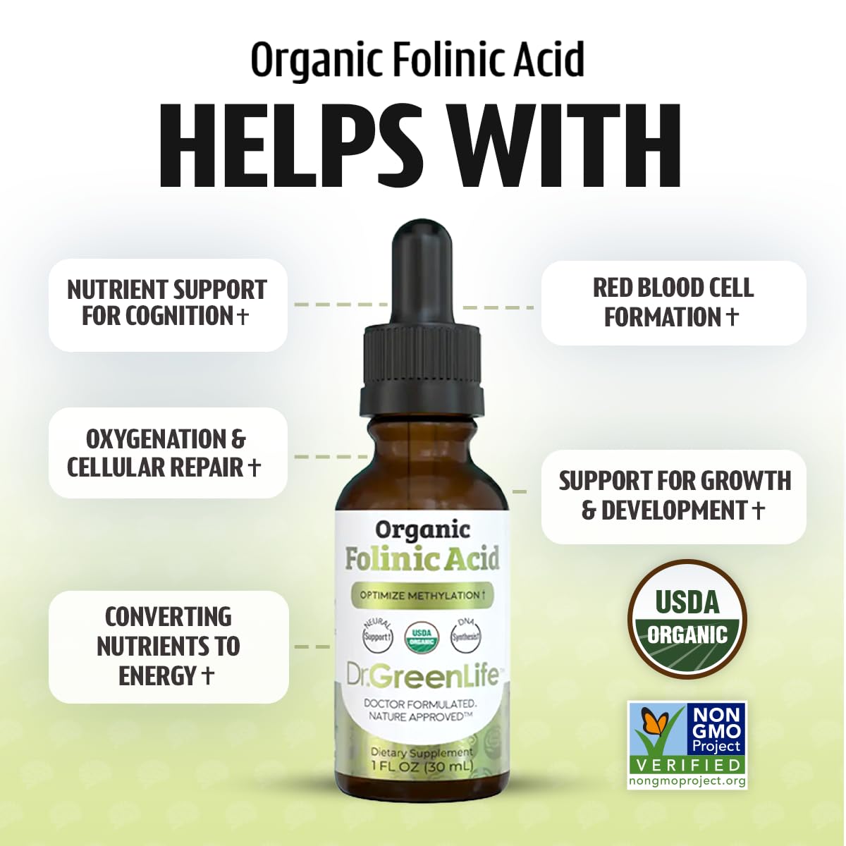 Folinic Acid Liquid Drops by Dr. Green Mom

