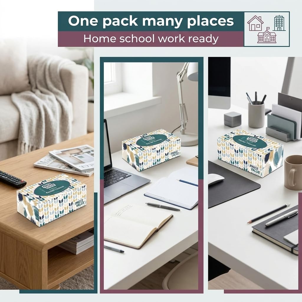 Facial Tissues Bulk 2-Ply Soft and Durable

