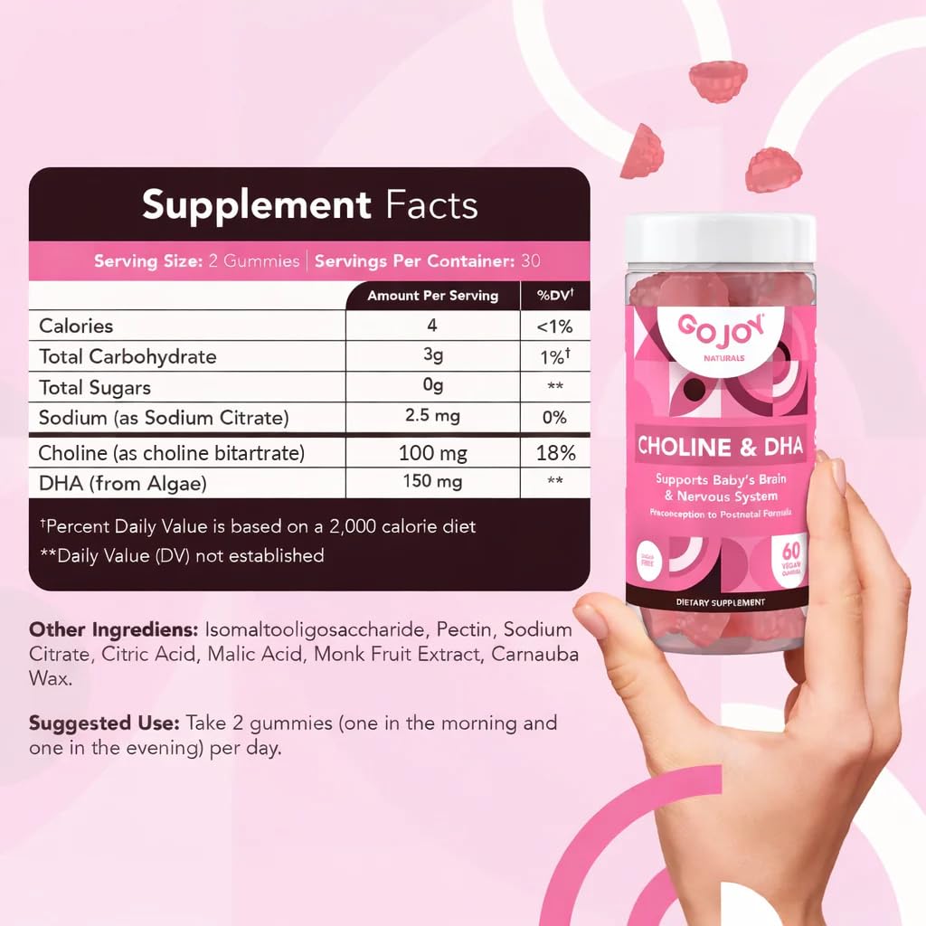 GOJOY NATURALS Prenatal Gummies with Choline & DHA

