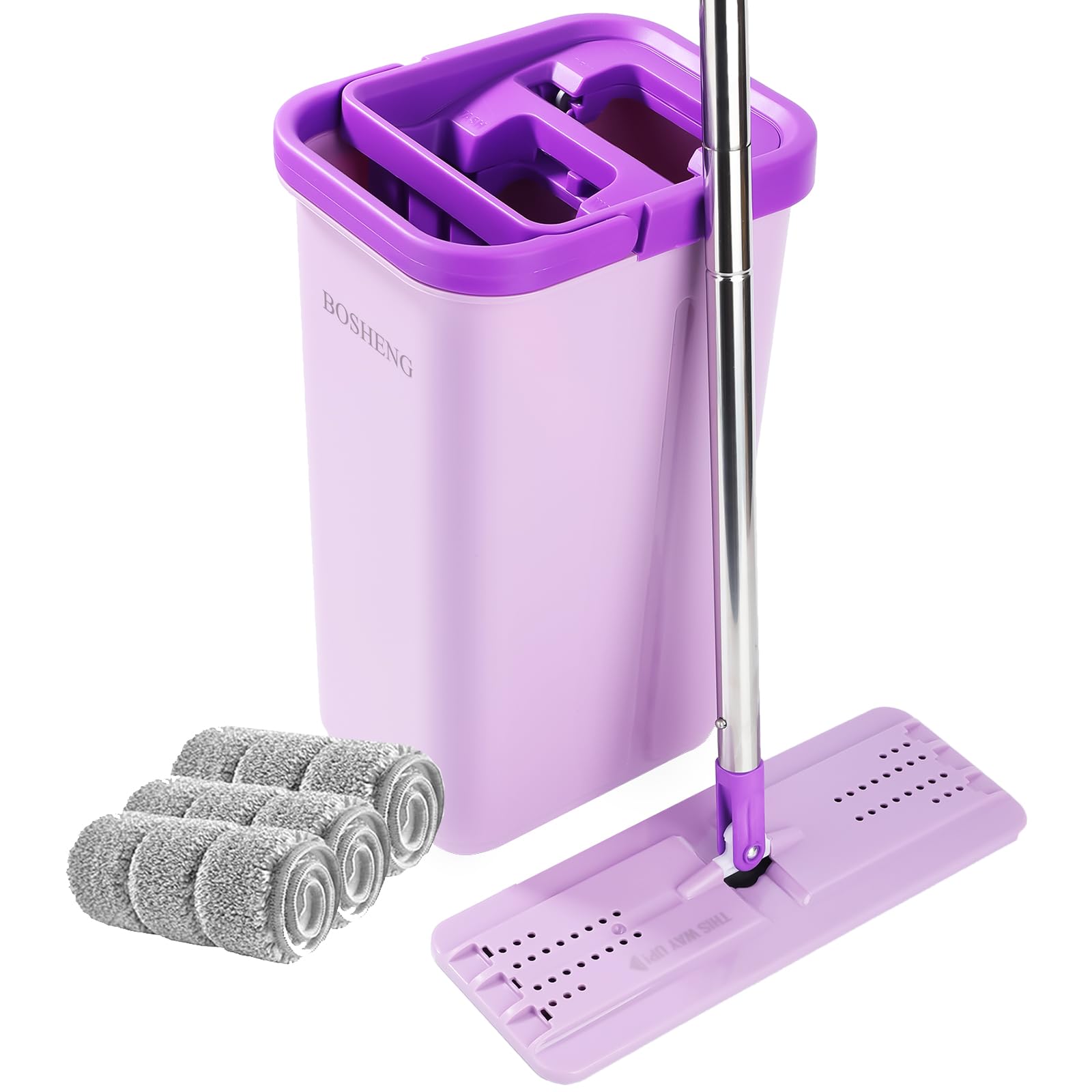 BOSHENG Mop and Bucket with Wringer Set for Floor Types