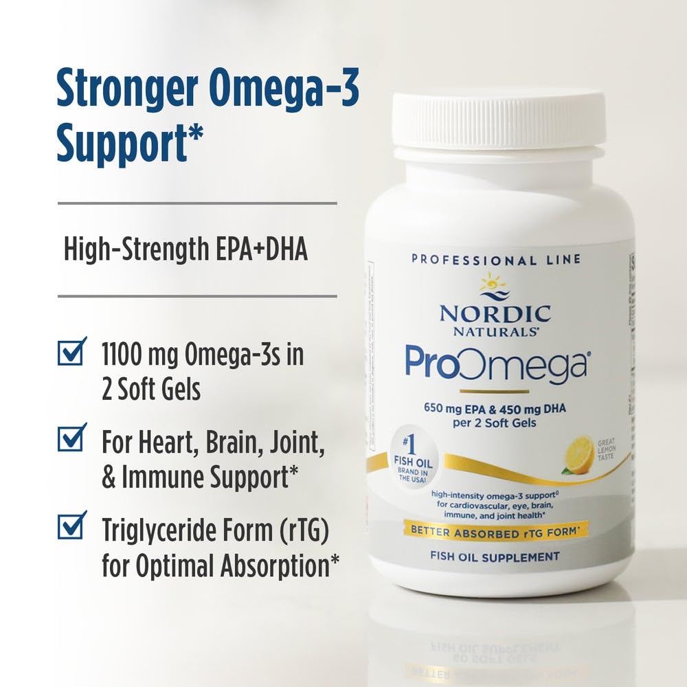 Nordic Naturals ProOmega Lemon Flavor Omega-3 Fish Oil

