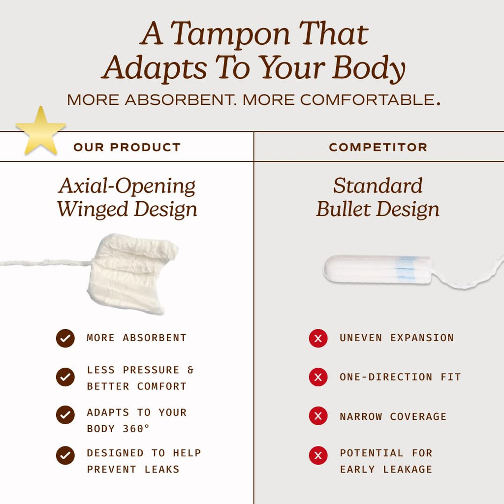 August Organic Cotton Tampons with Easy-Glide Long Applicators

