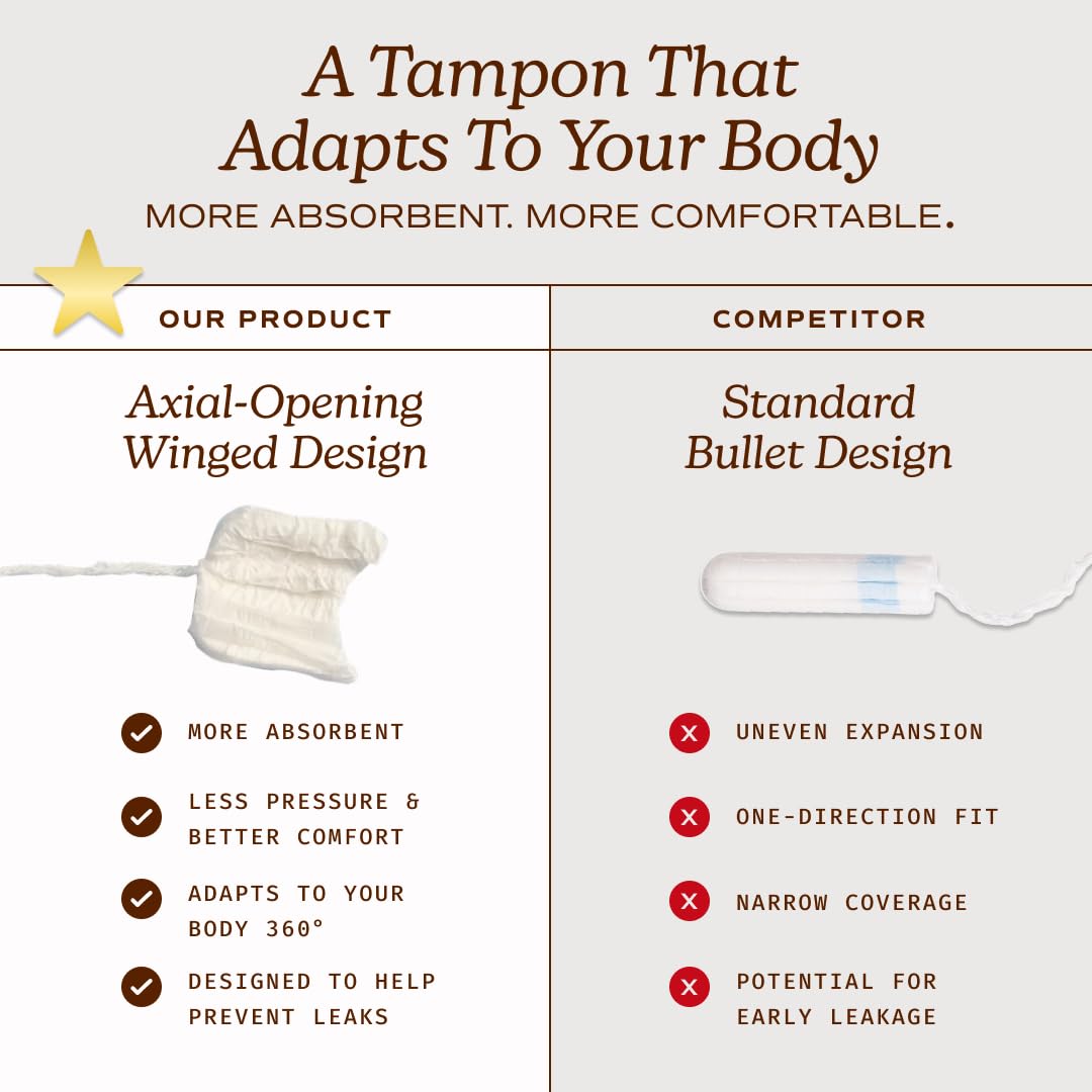 August Organic Cotton Tampons with Easy-Glide Long Applicators


